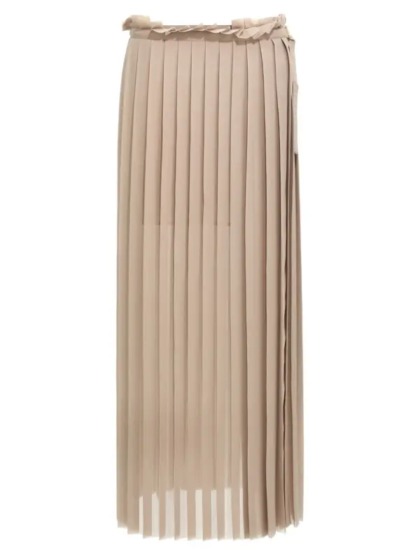 'Pleated' skirt AMI PARIS Beige