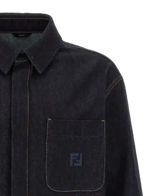 Saddlery Jacket Man FENDI Blue