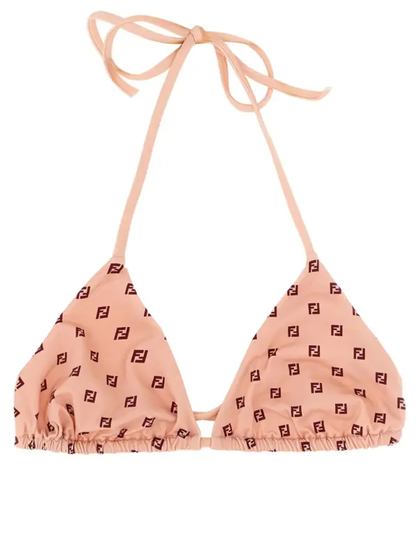 Micro patchwork bikini top FENDI Pink