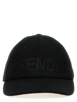 Logo cap FENDI Black