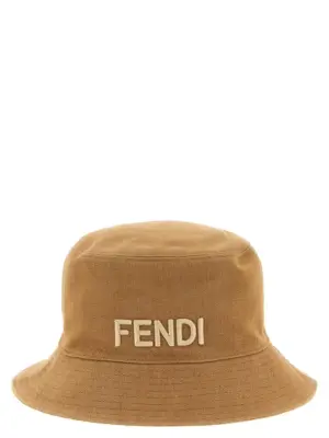 Reversible bucket hat FENDI Brown