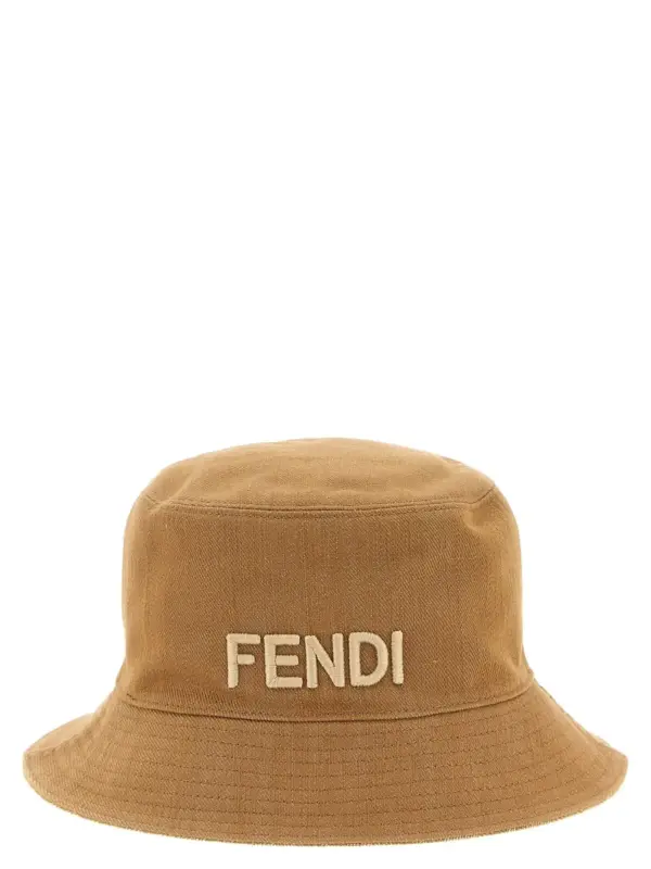 Reversible bucket hat FENDI Brown