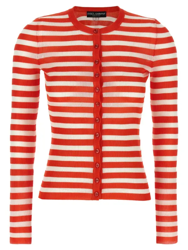 Striped viscose cardigan DOLCE & GABBANA Orange