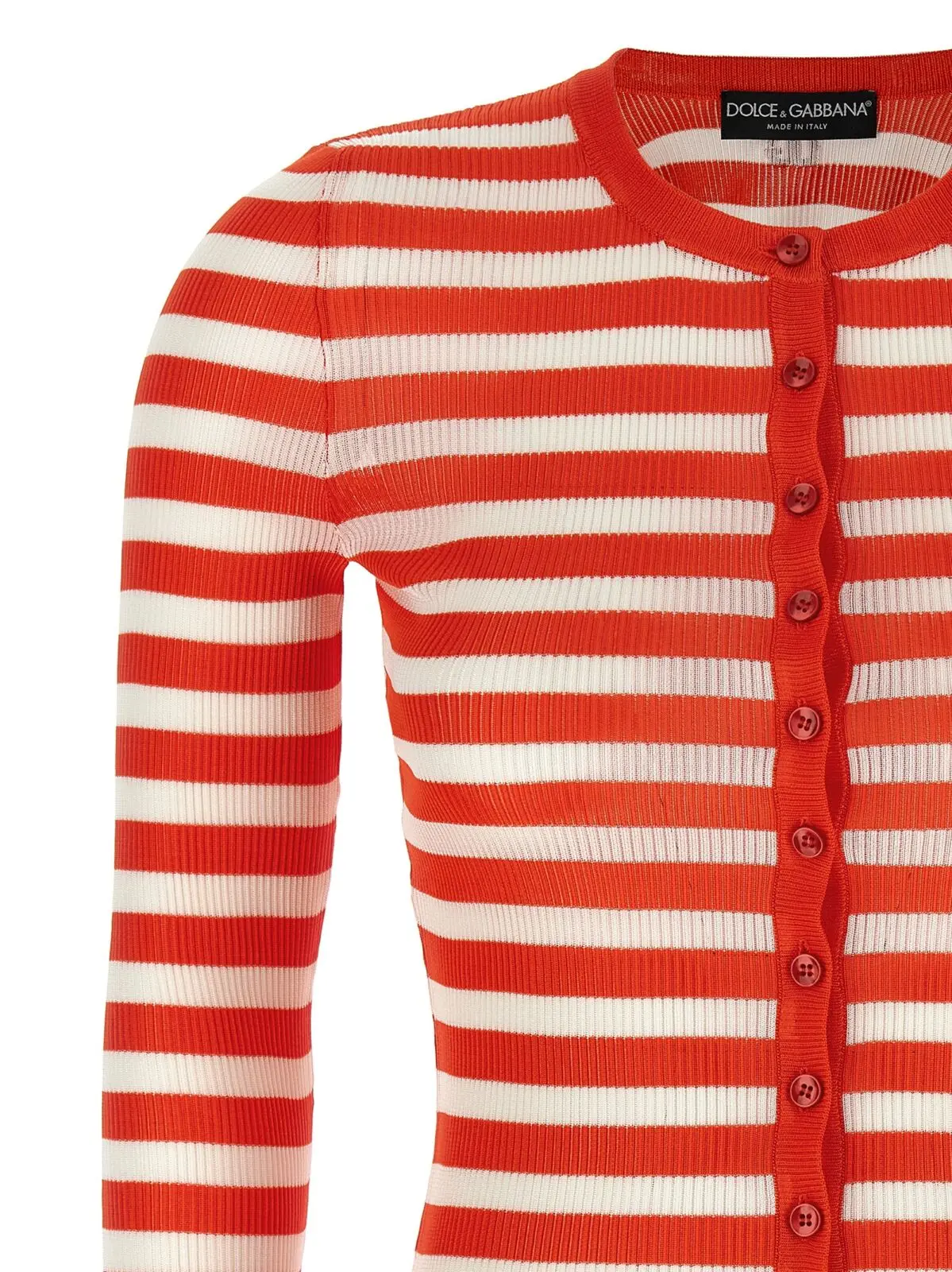 Кардиган в смужку з віскози Dolce Gabbana Оранжевий 3 Striped viscose cardigan Woman DOLCE & GABBANA Orange