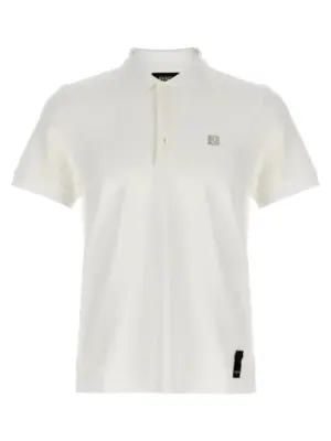 FF metallic logo polo shirt FENDI White