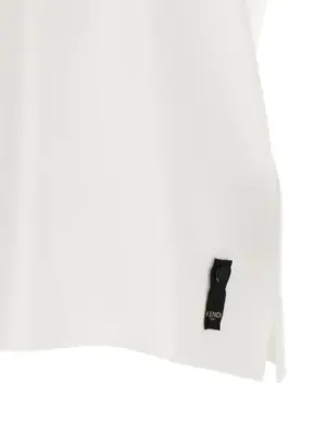 FF metallic logo polo shirt 100% cotton FENDI White