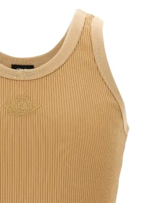 'Fendi Crest' tank top Man FENDI Beige