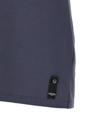 'Postcards' T-shirt 100% cotton FENDI Blue