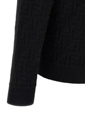 FF jacquard sweater 100% cotton FENDI Black