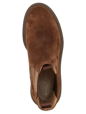 'Chester' ankle boots 100% suede leather (Bos Taurus) GIANVITO ROSSI Brown