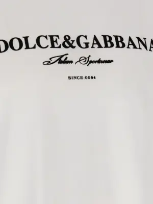 Flock print t-shirt 100% cotton DOLCE & GABBANA White/Black