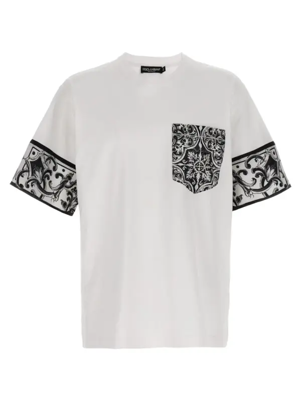 'Maiolica' print T-shirt DOLCE & GABBANA White/Black