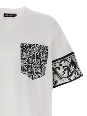 'Maiolica' print T-shirt Man DOLCE & GABBANA White/Black