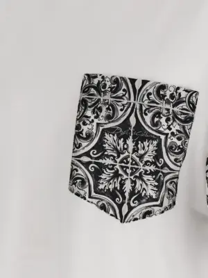 'Maiolica' print T-shirt 83% cotton