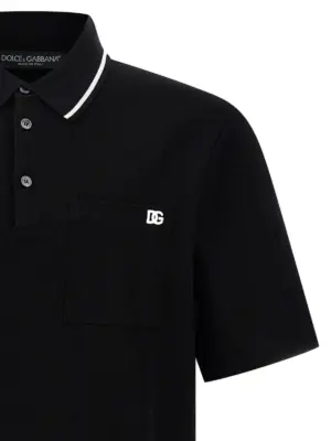 Embroidery polo shirt Man DOLCE & GABBANA Black
