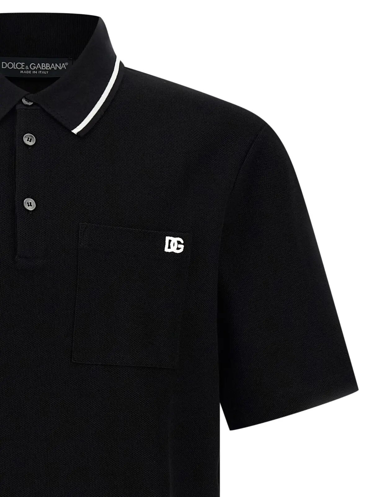 Поло Dolce Gabbana з вишивкою Чорне 3 Embroidery polo shirt Man DOLCE & GABBANA Black