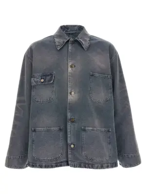 Blouson canvas distressed PRADA Blue