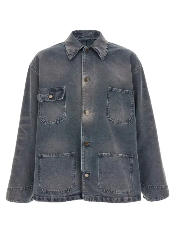 Blouson canvas distressed PRADA Blue