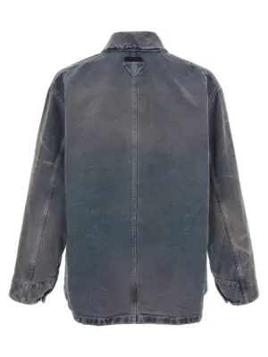 Blouson canvas distressed GEB289SOOO14W7F0008 PRADA Blue