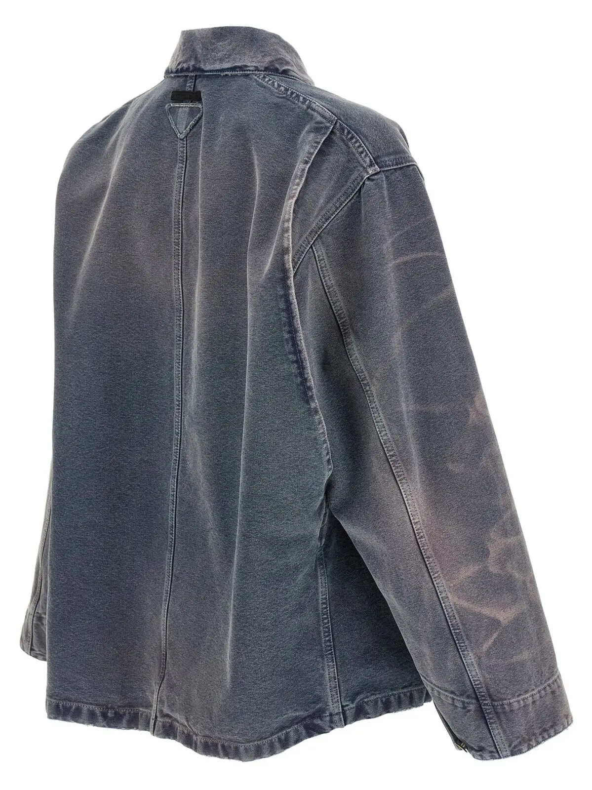Куртка Prada з потертої канви Синя 3 Blouson canvas distressed Man PRADA Blue