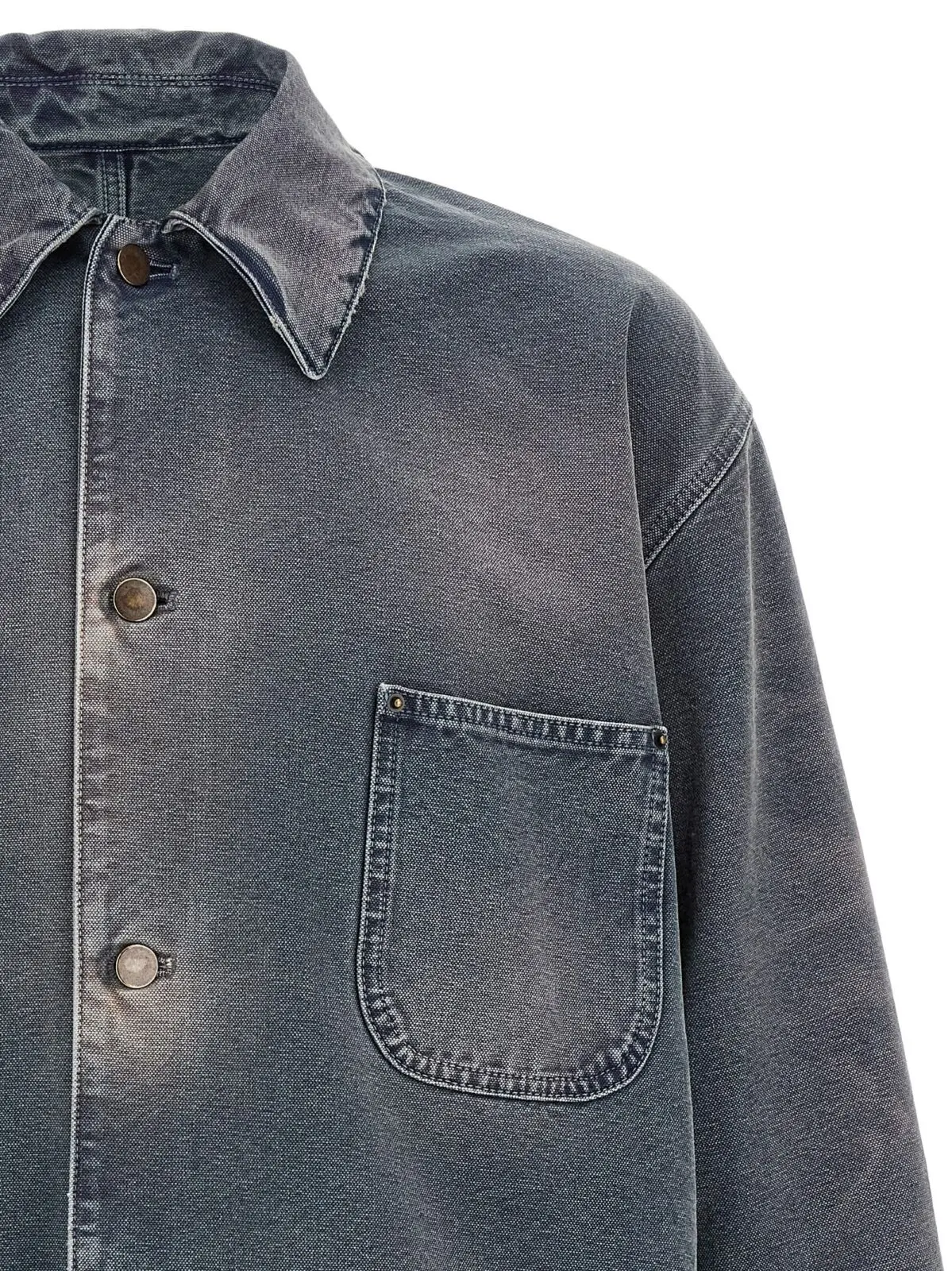 Куртка Prada з потертої канви Синя 4 Blouson canvas distressed 100% cotton PRADA Blue