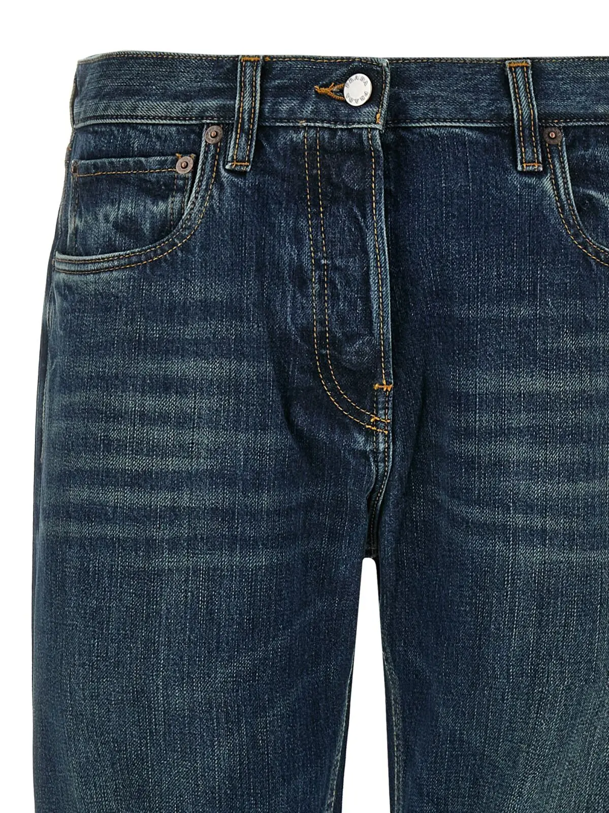 Джинси Trompe l'oeil heart Prada Сині 3 Trompe l'oeil heart jeans Woman PRADA Blue