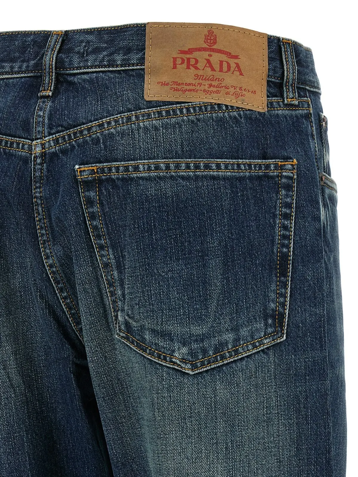 Джинси Trompe l'oeil heart Prada Сині 4 Trompe l'oeil heart jeans 100% cotton PRADA Blue