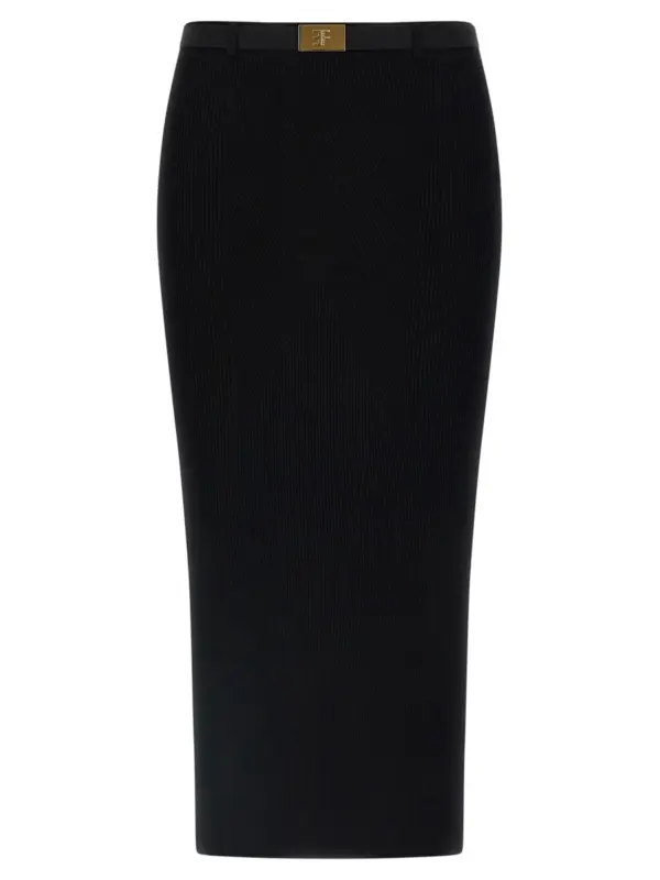 Ribbed knit skirt ELISABETTA FRANCHI Black