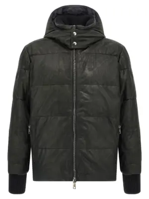 Removable hood down jacket GIORGIO BRATO Black