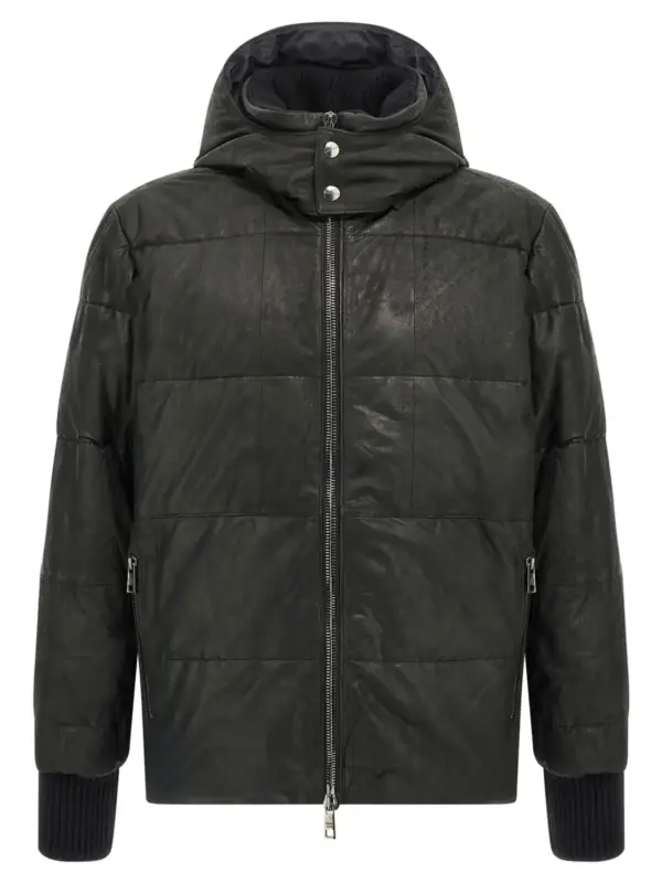Removable hood down jacket GIORGIO BRATO Black
