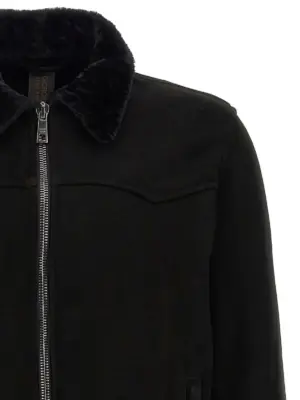 Sheepskin bomber jacket Man GIORGIO BRATO Black