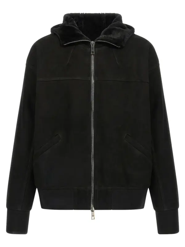Cotton hooded jacket GIORGIO BRATO Black
