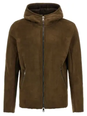 Shearling hooded jacket GIORGIO BRATO Green