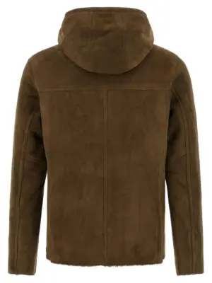 Shearling hooded jacket GU26F26018MEVLFOREST GIORGIO BRATO Green