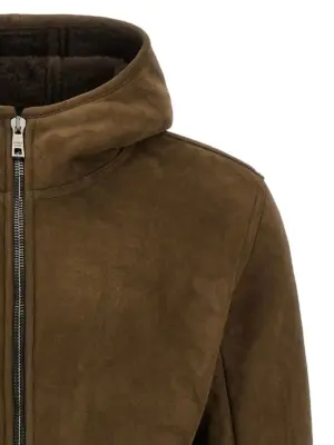 Shearling hooded jacket Man GIORGIO BRATO Green