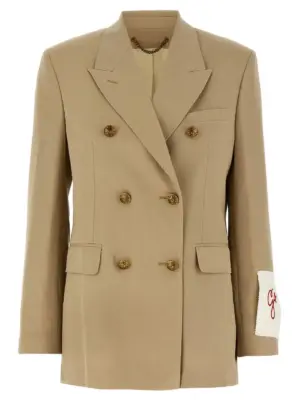 Heraldic buttons blazer GOLDEN GOOSE Beige