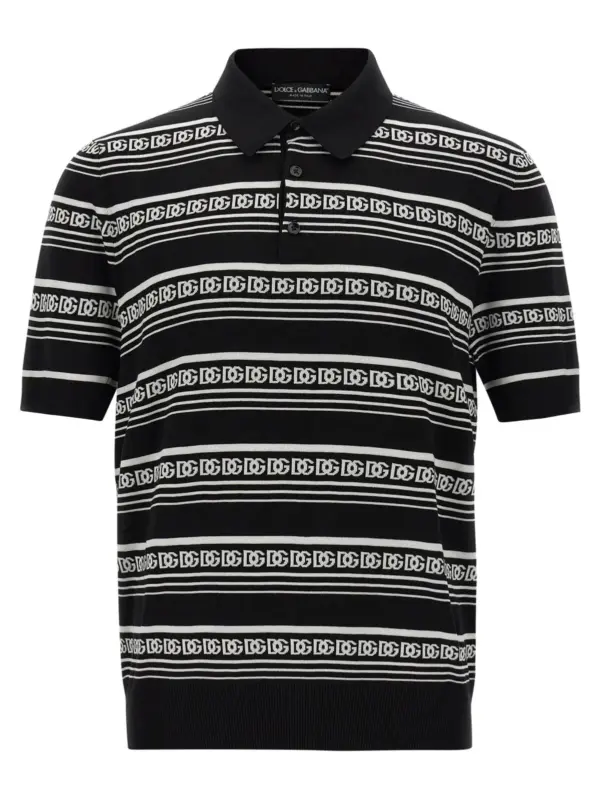 Knitted polo shirt DOLCE & GABBANA White/Black