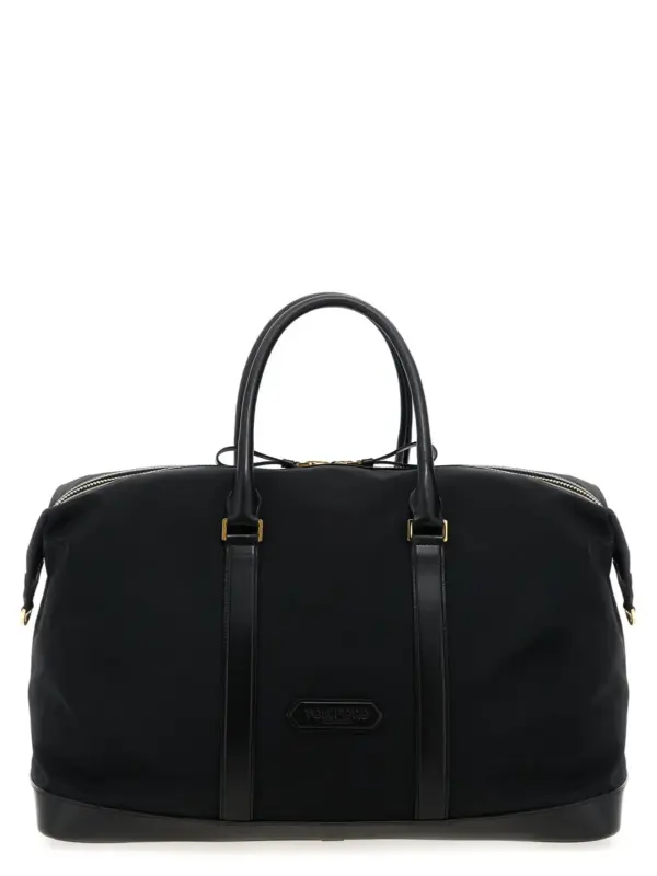 Leather details travel bag TOM FORD Black