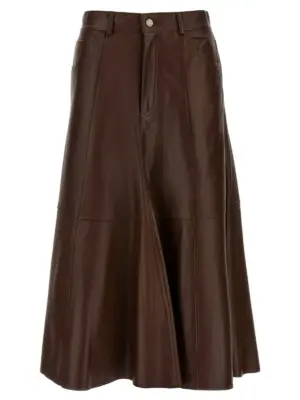'Mid Serenity Leather' skirt HAIKURE Brown