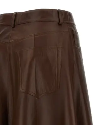 'Mid Serenity Leather' skirt 100% lamb leather (Ovis aries) HAIKURE Brown