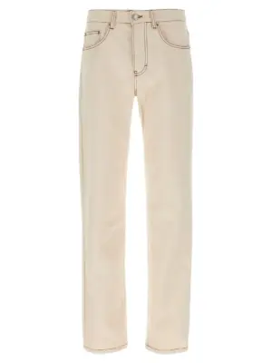 Garment-dyed jeans AMI PARIS Beige