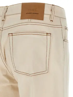Garment-dyed jeans 100% cotton AMI PARIS Beige