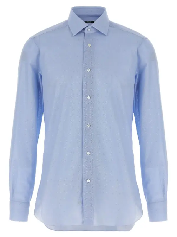 Honeycomb shirt BARBA Light Blue