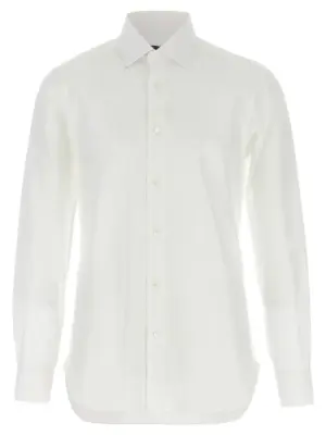 Honeycomb cotton shirt BARBA White