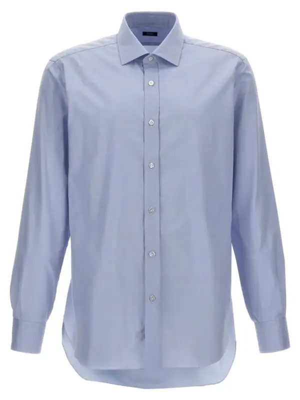 Poplin shirt BARBA Light Blue