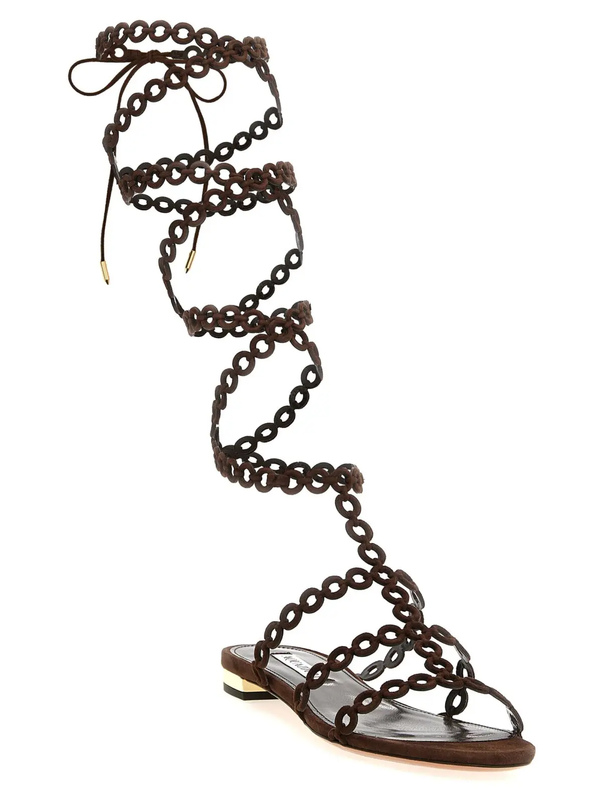 Босоніжки Aquazzura Infinity Chain Gladiator Коричневі 2 'Infinity Chain Gladiator' sandals ICHFLAS1SUEESP AQUAZZURA Brown