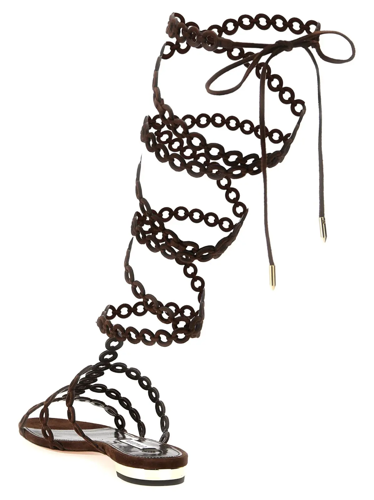 Босоніжки Aquazzura Infinity Chain Gladiator Коричневі 3 'Infinity Chain Gladiator' sandals Woman AQUAZZURA Brown