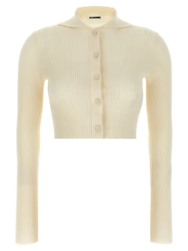 Ribbed cardigan JIL SANDER White