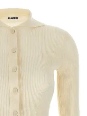 Ribbed cardigan Woman JIL SANDER White