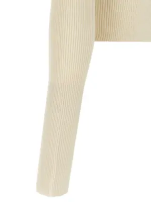 Ribbed cardigan 44% virgin wool 44% vi 12% polyamide JIL SANDER White